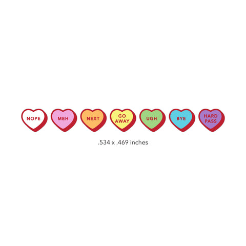 Bold ANTI Conversation Hearts Journal Sticker Sheet