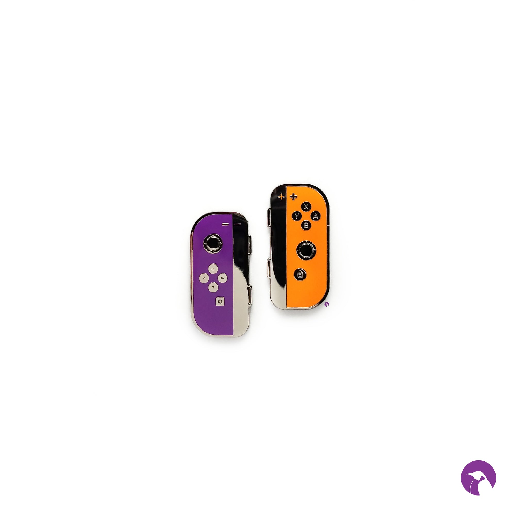 LAST CHANCE Joyful Player Pin Set - 2 piece | Purple -, Orange +