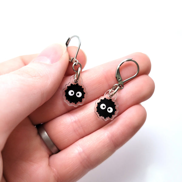 Small Soot Dangle Acrylic Earrings