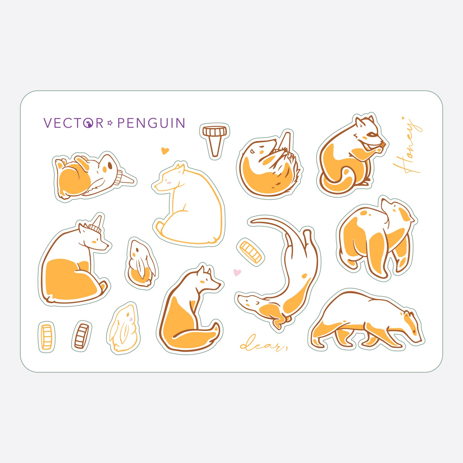 Vinyl Hello Honey Sticker Sheet