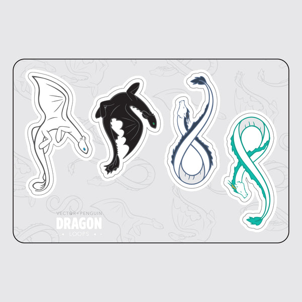 Vinyl Dragon Loop Sticker Sheets
