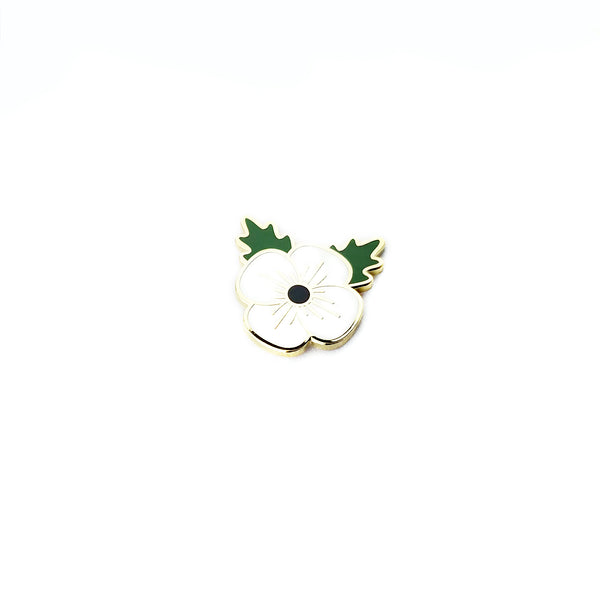 White Poppy Enamel Pin | Remembrance