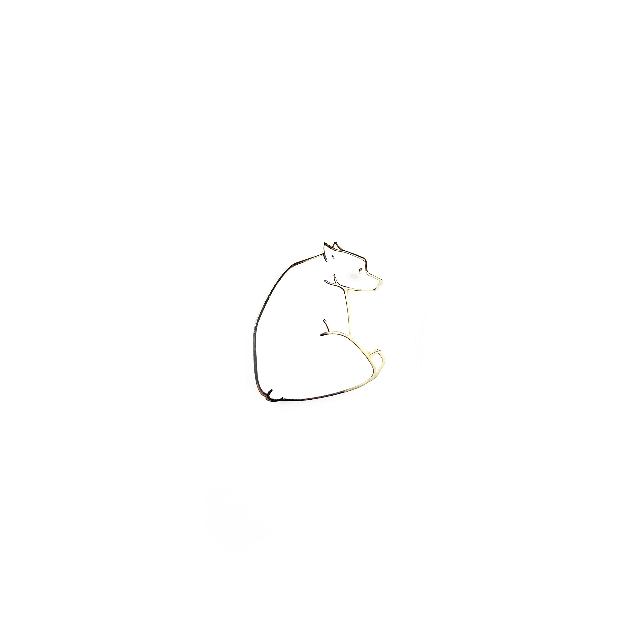 LAST CHANCE Shy White Bear Pin
