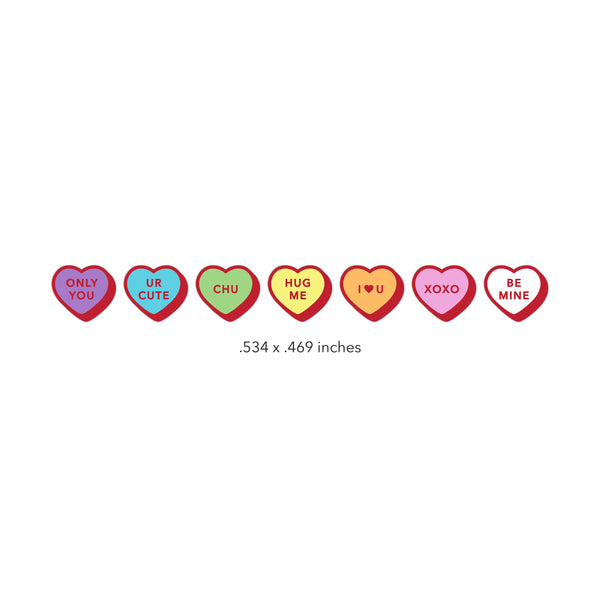 Bold Conversation Hearts Journal Sticker Sheet
