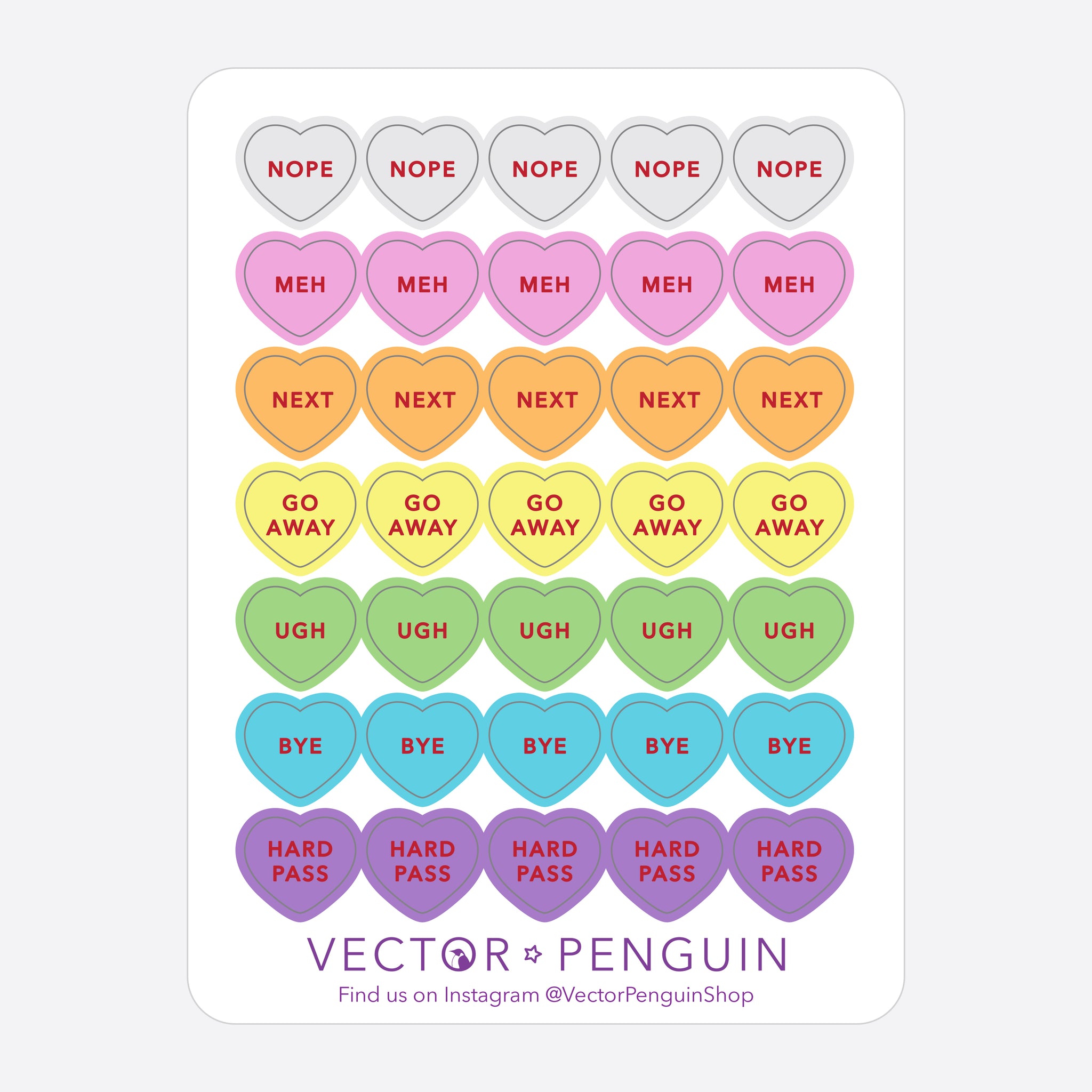 ANTI Conversation Hearts Journal Sticker Sheet