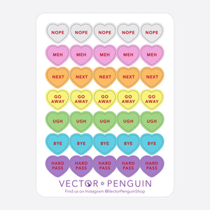 ANTI Conversation Hearts Journal Sticker Sheet