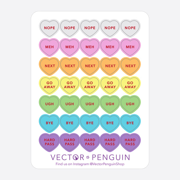 ANTI Conversation Hearts Journal Sticker Sheet