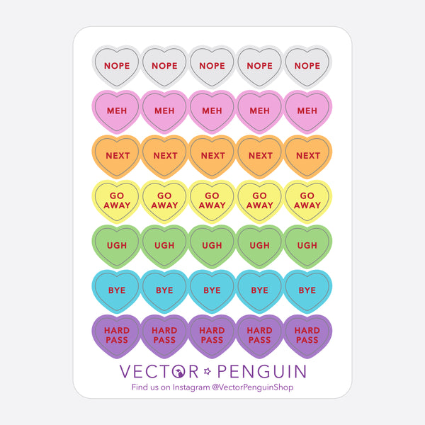 ANTI Conversation Hearts Journal Sticker Sheet