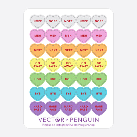 ANTI Conversation Hearts Journal Sticker Sheet