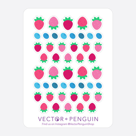 Strawberry Blueberry Journal Sticker Sheet