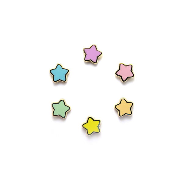 Pastel Stars Pin Set - 6 piece