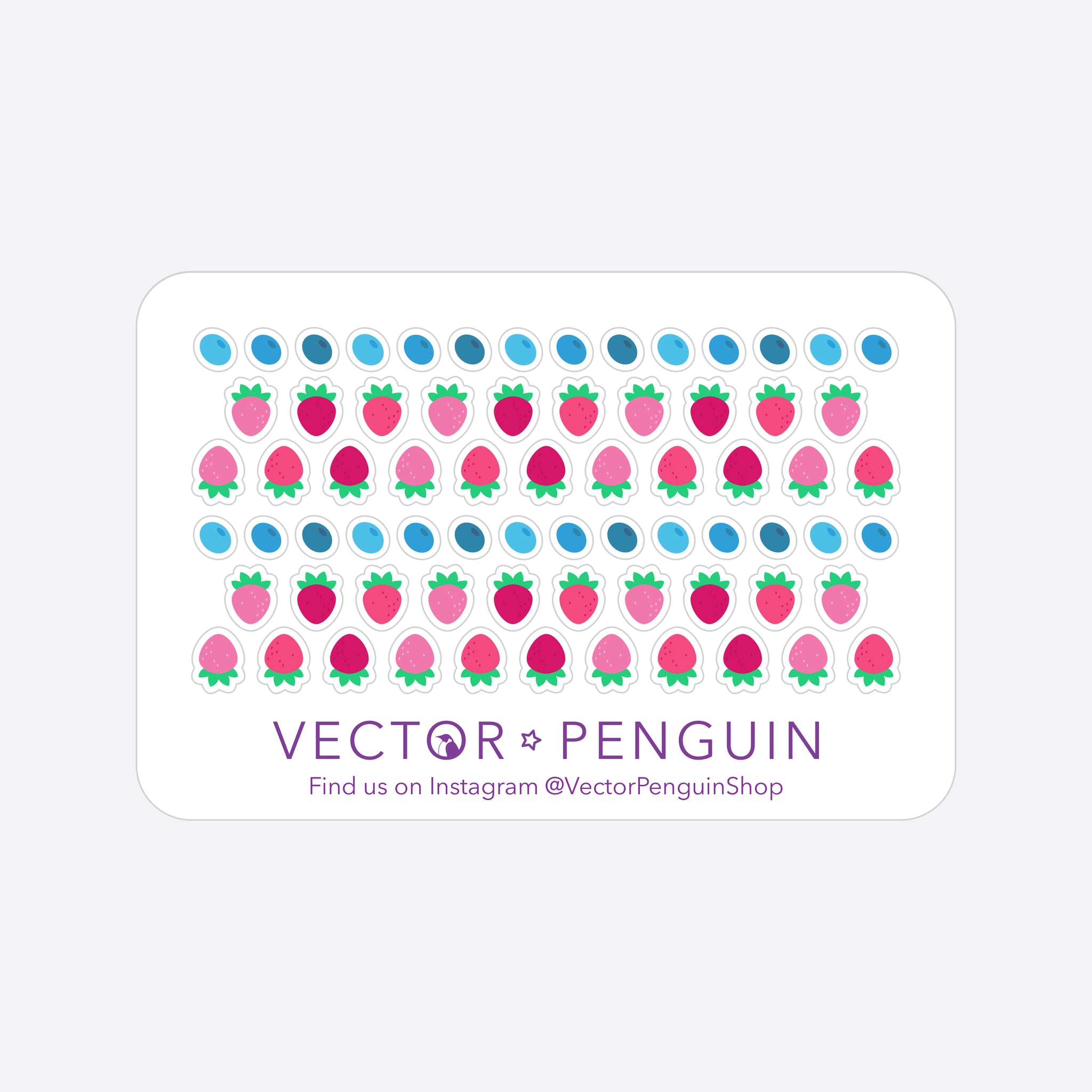 Strawberry Blueberry Mini Journal Sticker Sheet
