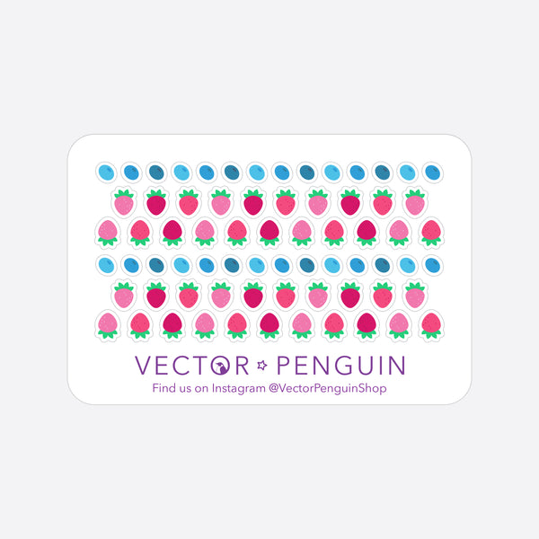 Strawberry Blueberry Mini Journal Sticker Sheet