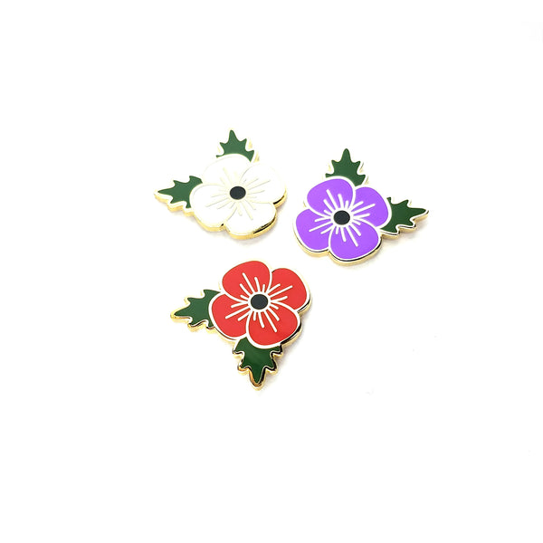 White Poppy Enamel Pin | Remembrance