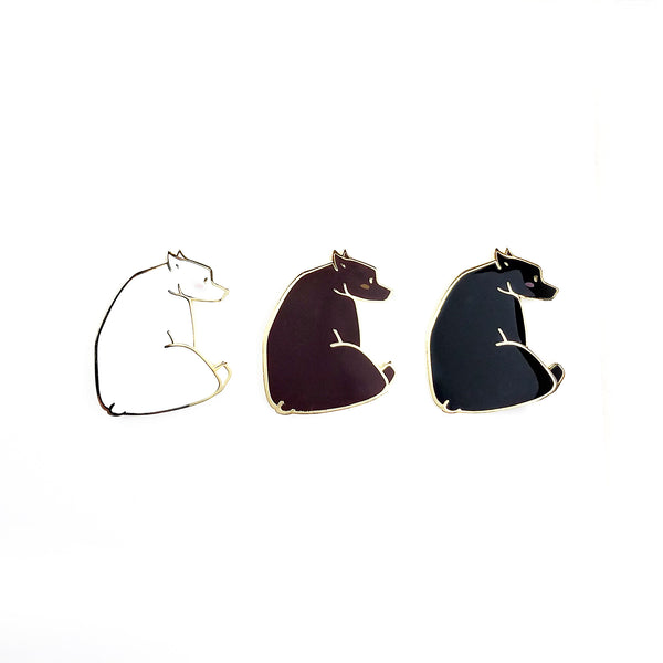 LAST CHANCE Shy Black Bear Pin