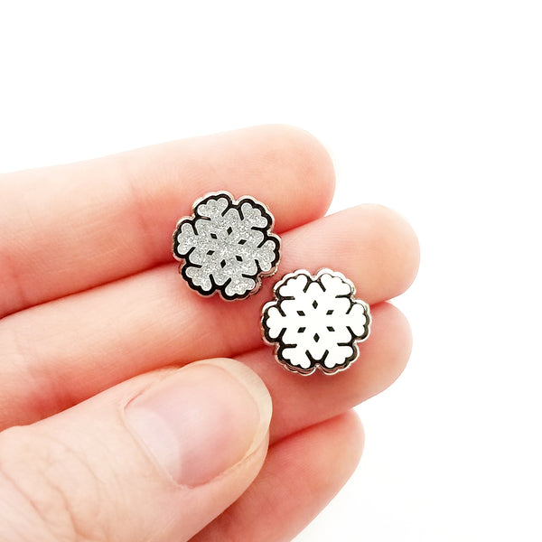 Glitter Snowflake Earrings