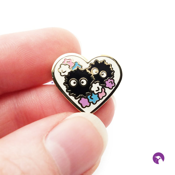 Bright Soot Heart II Enamel Pin