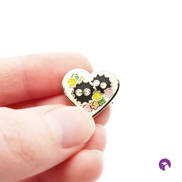 Classic Soot Heart II Enamel Pin