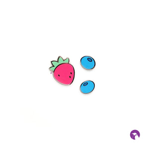 Strawberry Blueberry Pin Set - 3 piece