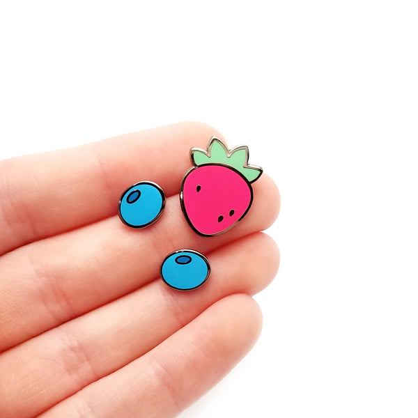 Strawberry Blueberry Pin Set - 3 piece