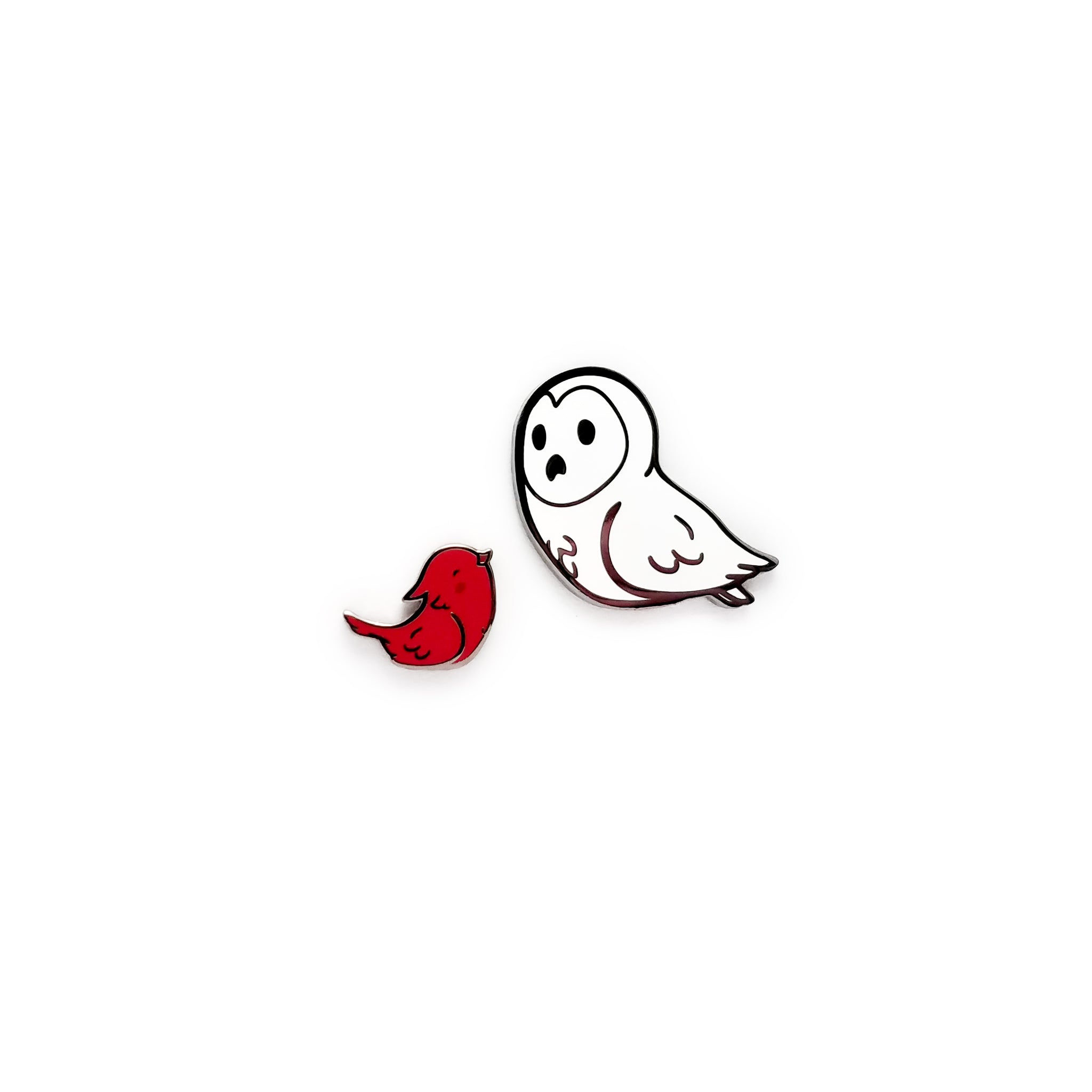 Snowy Owl and Cardinal Pin Set - 2 piece